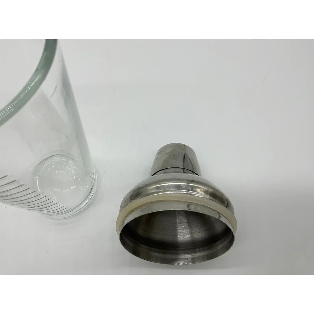 Vintage Cocktail Shaker Unisex 16oz Clear Glass Stainless Steel Barware Tool